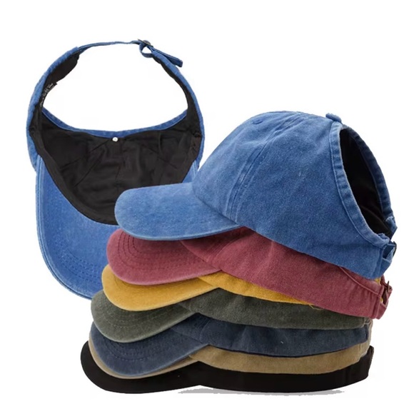 Accessories - Ponytail Baseball Cap, Mineral Wash Hat - Listing is for 1, Choice of Color